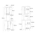 Έπιπλο κουζίνας Kalira 2 Megapap χρώμα λευκό - rota oak 60x40x196εκ. - Image 5