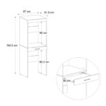 Έπιπλο πλυντηρίου - στεγνωτηρίου Fika Megapap χρώμα λευκό 67x61,8x198,5εκ. - Image 8