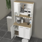 Έπιπλο κουζίνας Potter 3 Megapap χρώμα λευκό - rota oak 90x40x196,1εκ. - Image 4