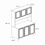 Έπιπλο κουζίνας Potter 3 Megapap χρώμα λευκό - rota oak 90x40x196,1εκ. - Image 6