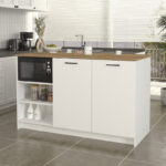 Τραπέζι - Πάγκος κουζίνας Peres Megapap χρώμα λευκό - sepet oak 150x70x91,8εκ. - Image 4