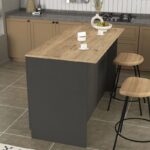 Τραπέζι - Πάγκος κουζίνας Peres Megapap χρώμα ανθρακί - sepet oak 150x70x91,8εκ. - Image 3