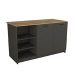 Τραπέζι - Πάγκος κουζίνας Peres Megapap χρώμα ανθρακί - sepet oak 150x70x91,8εκ. - Image 7