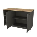 Τραπέζι - Πάγκος κουζίνας Peres Megapap χρώμα ανθρακί - sepet oak 150x70x91,8εκ. - Image 8