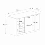 Τραπέζι - Πάγκος κουζίνας Peres Megapap χρώμα ανθρακί - sepet oak 150x70x91,8εκ. - Image 10
