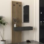 Έπιπλο εισόδου Elois Megapap χρώμα ανθρακί - sepet oak 96,6x26,8x195,5εκ. - Image 3