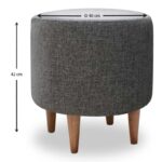 Σκαμπώ Liza Megapap υφασμάτινο χρώμα γκρι 40x40x42εκ. - Image 4