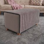 Σκαμπώ Mabel Megapap βελούδινο χρώμα γκρι 80x40x40εκ. - Image 2