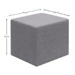 Σκαμπώ Linda Megapap υφασμάτινο χρώμα γκρι 40x40x40εκ. - Image 4