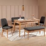 Καναπές διθέσιος - Παγκάκι Alden Megapap από μελαμίνη - ύφασμα χρώμα ανθρακί 110x40x85εκ. - Image 2