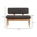 Καναπές διθέσιος - Παγκάκι Alden Megapap από μελαμίνη - ύφασμα χρώμα ανθρακί 110x40x85εκ. - Image 6