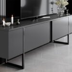 Έπιπλο τηλεόρασης Luxe Megapap χρώμα ανθρακί 180x30x50εκ. - Image 3