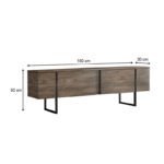 Έπιπλο τηλεόρασης Luxe Megapap χρώμα καρυδί 180x30x50εκ. - Image 6
