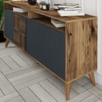 Μπουφές Milan Megapap χρώμα καρυδί - ανθρακί 180x35x78,6εκ. - Image 4