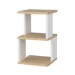 Κομοδίνο Carter Megapap χρώμα φυσικό οξιάς - λευκό 29,6x29,6x49,4εκ. - Image 4