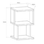 Κομοδίνο Carter Megapap χρώμα φυσικό οξιάς - λευκό 29,6x29,6x49,4εκ. - Image 5