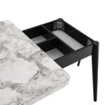 Τραπέζι Dolunay Megapap επεκτεινόμενο χρώμα λευκό εφέ μαρμάρου - μαύρο 100x60(120x100)x79,5εκ. - Image 3