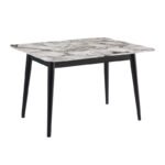 Τραπέζι Dolunay Megapap επεκτεινόμενο χρώμα λευκό εφέ μαρμάρου - μαύρο 100x60(120x100)x79,5εκ. - Image 5