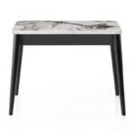 Τραπέζι Dolunay Megapap επεκτεινόμενο χρώμα λευκό εφέ μαρμάρου - μαύρο 100x60(120x100)x79,5εκ. - Image 6