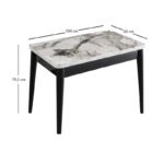 Τραπέζι Dolunay Megapap επεκτεινόμενο χρώμα λευκό εφέ μαρμάρου - μαύρο 100x60(120x100)x79,5εκ. - Image 8