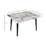 Τραπέζι Dolunay Megapap επεκτεινόμενο χρώμα λευκό εφέ μαρμάρου - μαύρο 100x60(120x100)x79,5εκ. - Image 9