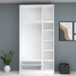 Ντουλάπα ρούχων Ricardo Megapap τρίφυλλη με πατάρι και συρτάρια χρώμα λευκό 120x51,8x240εκ. - Image 3