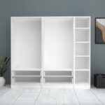 Ντουλάπα ρούχων Ricardo Megapap πεντάφυλλη με συρτάρια χρώμα λευκό 200x51,8x181εκ. - Image 3