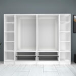 Ντουλάπα ρούχων Ricardo Megapap εξάφυλλη με συρτάρια χρώμα λευκό 240x51,8x181εκ. - Image 3