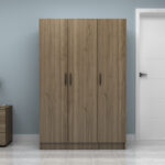 Ντουλάπα ρούχων Vivian Megapap τρίφυλλη χρώμα καρυδί 120x51,8x181εκ. - Image 4