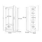 Ντουλάπα ρούχων Vivian Megapap τρίφυλλη χρώμα καρυδί 120x51,8x181εκ. - Image 6