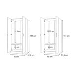 Ντουλάπα ρούχων Vivian Megapap τετράφυλλη χρώμα καρυδί 160x51,8x181εκ. - Image 6