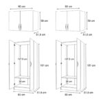 Ντουλάπα ρούχων Vivian Megapap τετράφυλλη με πατάρι χρώμα καρυδί 160x51,8x240εκ. - Image 5