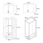 Ντουλάπα ρούχων Vivian Megapap τετράφυλλη με πατάρι και συρτάρια χρώμα καρυδί 160x51,8x240εκ. - Image 5