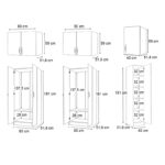 Ντουλάπα ρούχων Vivian Megapap πεντάφυλλη με πατάρι χρώμα καρυδί 200x51,8x240εκ. - Image 5