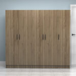 Ντουλάπα ρούχων Vivian Megapap πεντάφυλλη χρώμα καρυδί 200x51,8x181εκ. - Image 4