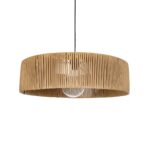 GLOBOSTAR® KYCLOS 203-0044 Boho Κρεμαστό Φωτιστικό Οροφής με Ντουί 1 x E27 AC 220-240V IP20 - Μπεζ - M55 x Π55 x Υ20cm - Image 2