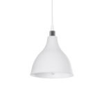 GLOBOSTAR® RADE 203-0126 Μοντέρνο Κρεμαστό Φωτιστικό Οροφής με Ντουί 1 x E27 AC 220-240V IP20 - Λευκό & Ασημί - Μ18.5 x Π18.5 x Υ23cm - Image 2