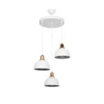 GLOBOSTAR® ΗUT 203-0148 Μοντέρνο Κρεμαστό Φωτιστικό Οροφής με Ντουί 3 x E27 AC 220-240V IP20 - Λευκό & Χρυσό - Μ40 x Π40 x Υ40cm - Image 2