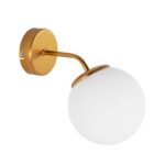 GLOBOSTAR® DALPH 203-0033 Vintage Φωτιστικό Τοίχου - Απλίκα με Ντουί 1 x E27 AC 220-240V IP20 - Χρυσό & Λευκό - M15 x Π25 x Υ22cm - Image 2