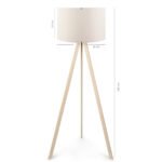 GLOBOSTAR® SAGA 204-0046 Μοντέρνο Επιδαπέδιο Φωτιστικό με Ντουί 1 x E27 AC 220-240V IP20 - Μπεζ & Λευκό - Μ38 x Π38 x Υ140cm - Image 9