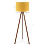 GLOBOSTAR® SAGA 204-0033 Μοντέρνο Επιδαπέδιο Φωτιστικό με Ντουί 1 x E27 AC 220-240V IP20 - Καφέ & Κίτρινο - Μ38 x Π38 x Υ140cm - Image 9