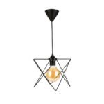 GLOBOSTAR® PATRICK 204-0109 Μοντέρνο Κρεμαστό Φωτιστικό Οροφής με Ντουί 1 x E27 AC 220-240V IP20 - Μαύρο - Μ25 x Π25 x Υ55cm