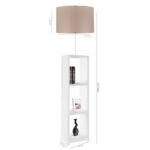 GLOBOSTAR® WOODO 204-0052 Μοντέρνο Επιδαπέδιο Φωτιστικό με Ντουί 1 x E27 AC 220-240V IP20 - Λευκό & Μπεζ - Μ38 x Π38 x Υ150cm - Image 2