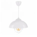 GLOBOSTAR® INDUSTRY 204-0111 Μοντέρνο Κρεμαστό Φωτιστικό Οροφής με Ντουί 1 x E27 AC 220-240V IP20 - Λευκό - Μ30 x Π30 x Υ25cm