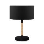 GLOBOSTAR® STRING 204-0072 Μοντέρνο Επιτραπέζιο Φωτιστικό Πορτατίφ με Ντουί 1 x E27 AC 220-240V IP20 - Μαύρο & Μπεζ - Μ24 x Π24 x Υ37cm