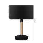 GLOBOSTAR® STRING 204-0072 Μοντέρνο Επιτραπέζιο Φωτιστικό Πορτατίφ με Ντουί 1 x E27 AC 220-240V IP20 - Μαύρο & Μπεζ - Μ24 x Π24 x Υ37cm - Image 2