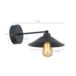 GLOBOSTAR® CATERPILLAR 204-0115 Μοντέρνο Φωτιστικό Τοίχου - Απλίκα με Ντουί 1 x E27 AC 220-240V IP20 - Μαύρο - Μ21.5 x Π21.5 x Υ27cm - Image 2