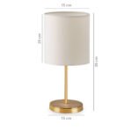 GLOBOSTAR® GLOSSY 204-0078 Μοντέρνο Επιτραπέζιο Φωτιστικό Πορτατίφ με Ντουί 1 x E27 AC 220-240V IP20 - Χρυσό & Μπεζ - Μ15 x Π15 x Υ39cm - Image 2