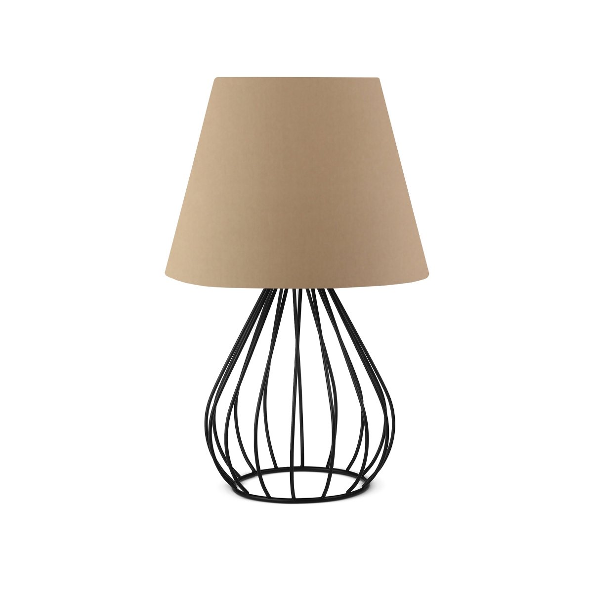 ayd_2840_0 GLOBOSTAR® CLASS 204-0079 Μοντέρνο Επιτραπέζιο Φωτιστικό Πορτατίφ με Ντουί 1 x E27 AC 220-240V IP20 - Μαύρο & Μπεζ - Μ22 x Π22 x Υ36cm - Image 1