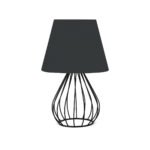 GLOBOSTAR® CLASS 204-0080 Μοντέρνο Επιτραπέζιο Φωτιστικό Πορτατίφ με Ντουί 1 x E27 AC 220-240V IP20 - Μαύρο & Μπεζ - Μ22 x Π22 x Υ36cm